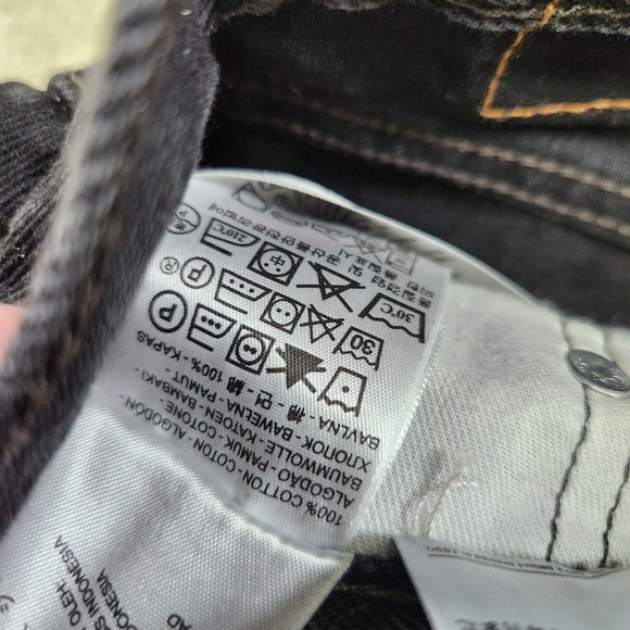 Levis 550 Jeans Men 33X32 Black Denim Dad Relaxed Taper Cotton Washed - Picture 10 of 11